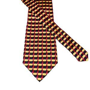 Bullock & Jones Geometic 100% Silk Handmade in Italy Tie